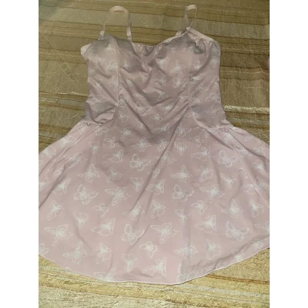 Pink butterfly pattern One piece bathing suit - Picture 3 of 10